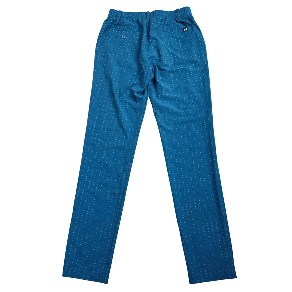 UNDER ARMOUR Men's 32/34 Teal Vanish Showdown Performance Golf Tee Print Pants